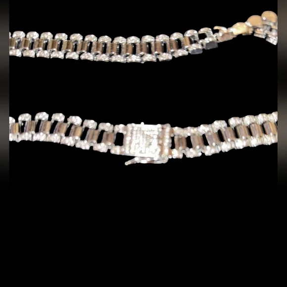 Iced out cuban link chain Rolex CZ diamond necklace - Picture 3 of 3